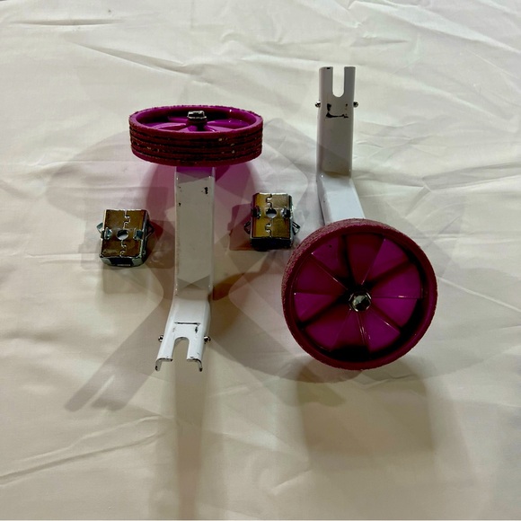 Girls 16 Inch Purple/White Adjustable Bicycle Training Wheels Used - Picture 1 of 16